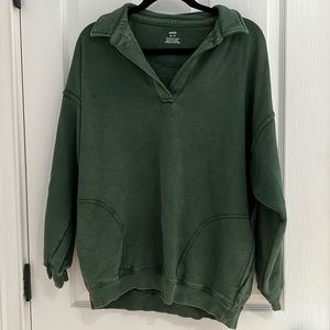 green v-neck